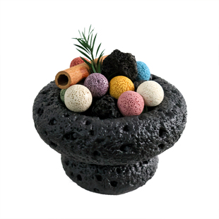 原创小众天然火山矿石晶石香薰礼盒桌面摆件送闺蜜男女友生日礼物