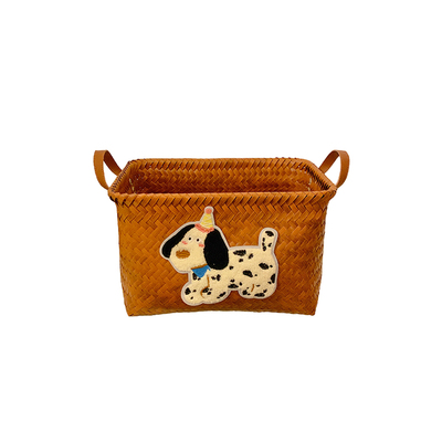 可爱腊肠狗藤编脏衣服收纳筐家用