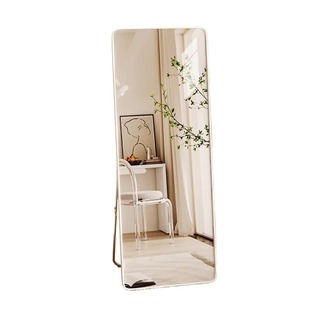 全身镜穿衣落地镜子家用女生卧室立式化妆镜试衣镜边框奶油小户型