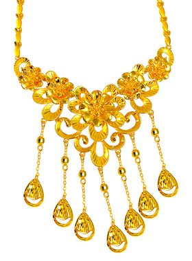镀黄金婚嫁项链女套装