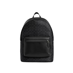 COACH/蔻驰官方 男士PVC配皮老花WEST大容量通勤双肩包背包CV925