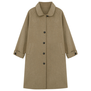 孙文秀studio汉南洞街头韩系羊毛全手工双面呢秋冬大衣外套通勤女