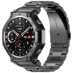 适用华米amazfit Trex3表带金属七株钢带腕带跃我trex2霸王龙华米TrexUltra2男女三株不锈钢华米Trex Pro表带