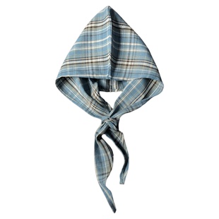 cosplay动漫漫展穿搭搭配出片拍照头围包头帽显脸蓝色格子帽子女