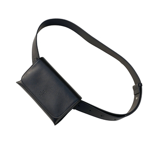 bounded原创小众设计真皮头层牛皮宽肩带mini手机包胸包小方包