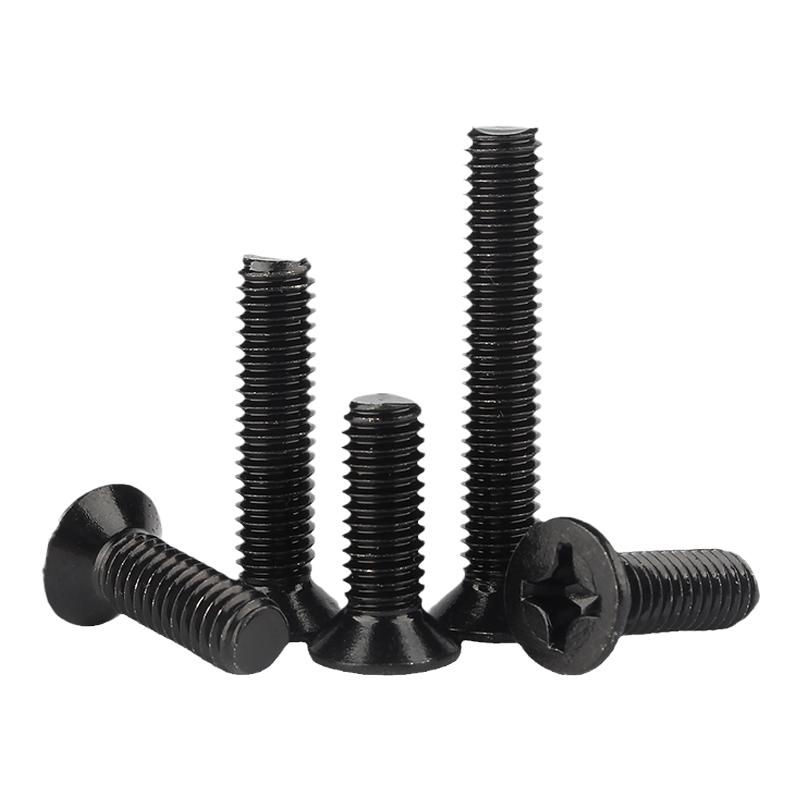 沉头螺丝黑色304不锈钢十字平头螺丝钉配件大全M2/M2.5M3M4M5M6M8