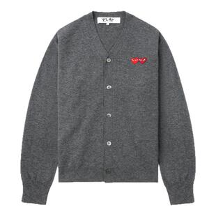 IT CDG PLAY COMME des GARCONS川久保玲情侣款合身羊毛针织开衫