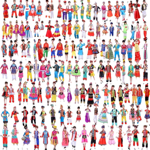 贵州村超榕江儿童少数民族风舞蹈演出服装苗族满族撒拉族表演衣服