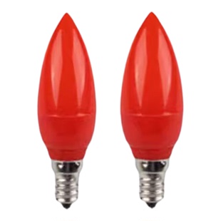 LED佛灯长明供佛财神灯插电红色E14蜡烛灯泡E12螺口节能烛灯 一对