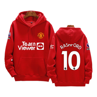 23-24赛季红魔曼联队服足球衣服连帽卫衣套头男女学生球迷服外套