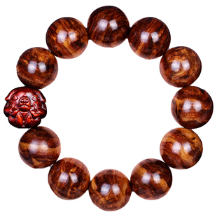 正宗海南黄花梨手串小叶紫檀生肖檀木佛珠马年本命年手链生日礼物