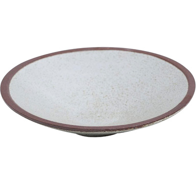 泽腾家日式手工粗陶餐具复古汤盘