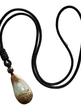 孤品【和田玉·笑弥勒】手工吊坠项链高档玉石挂脖项链 附送证书