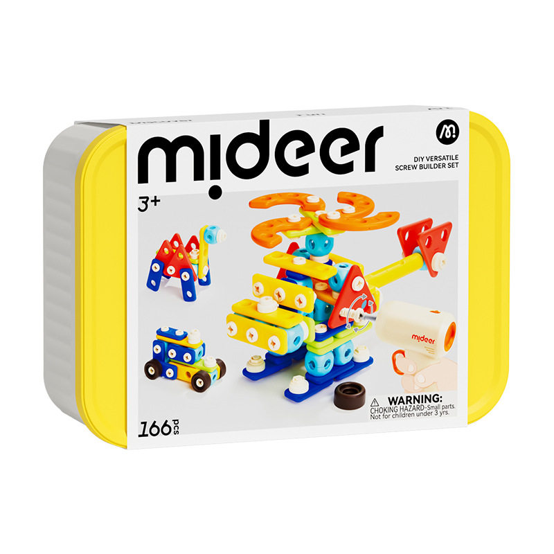 mideer弥鹿儿童拧螺丝拼搭积木可拆装diy玩具男女孩组装螺母工具