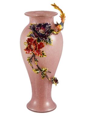 黎采欧式插花花瓶珐琅彩装饰品