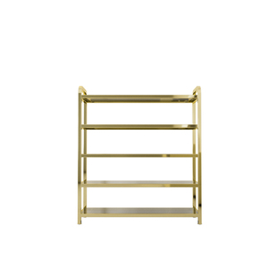 现代轻奢高级感家用门口入户钛金色不锈钢金属收纳鞋架整装免安装