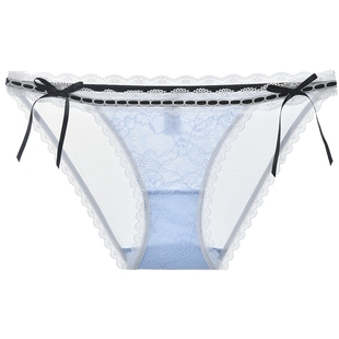 3件159|商场同款MYBODY内裤女性感高开叉细带迷你蝴蝶结蕾丝内裤