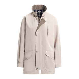 三所vintage 复古挺括感VTG拼接撞色猎装夹克抗皱环保面料短风衣