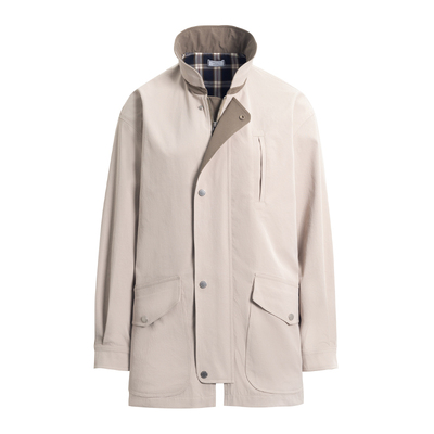 复古挺括感拼接撞色风衣