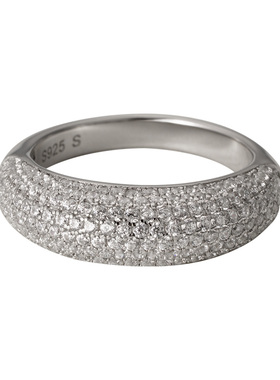 素图女925银爆闪简约气质指环女