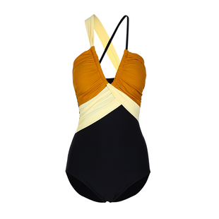 洛丽卡 欧美性感范泳衣女连体三角性感吊带拼色泡温泉比基尼时尚