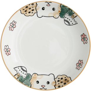 釉下彩餐具分餐盘子菜盘家用盘2025新款陶瓷碟子餐盘套装可爱深盘