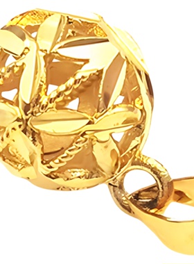 黄铜镀金饰品镂空吊坠圆球项链坠