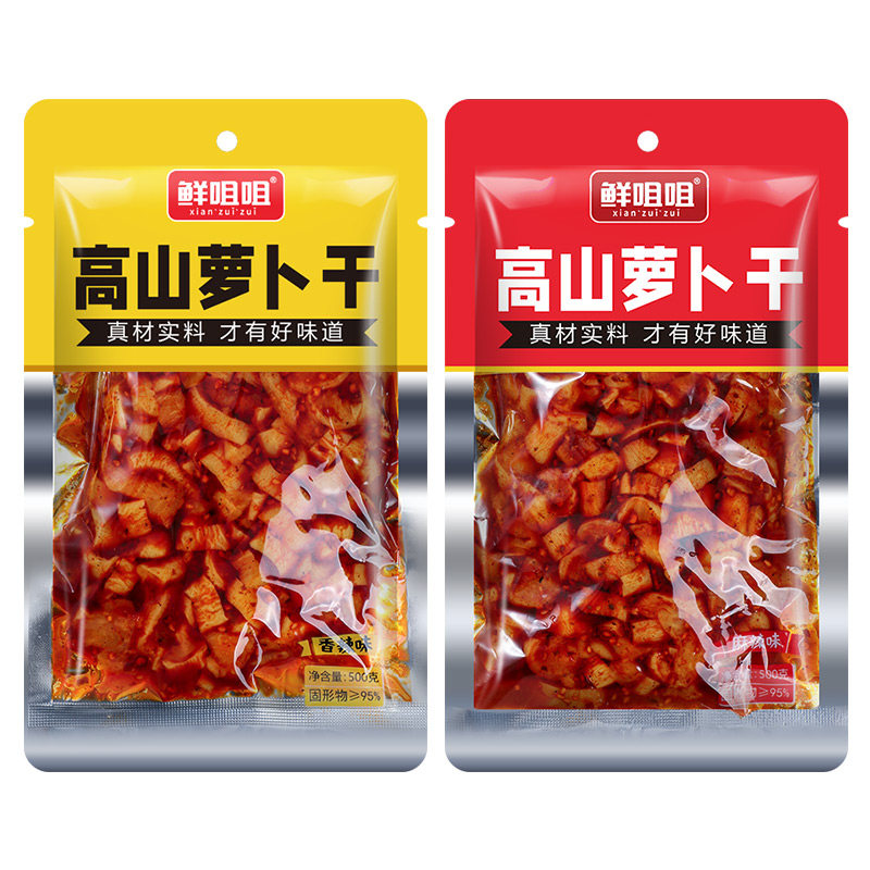 鲜咀咀香辣麻辣萝卜干500g袋装