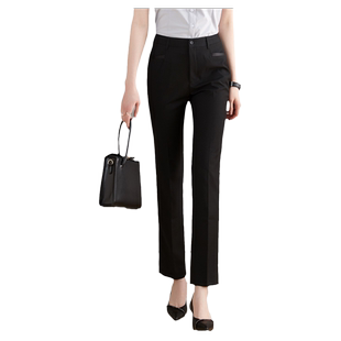 黑色女生裤子2026正装春款春季西装裤工装裤女春天直筒职业裤女款
