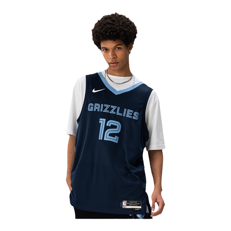 NBA官方Nike灰熊队莫兰特Dri-FIT男子SW版球衣透气速干篮球服