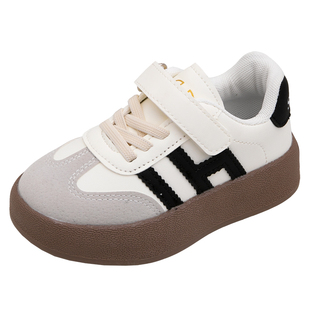 儿童板鞋低帮2025秋冬新款男童鞋子女童运动鞋单鞋二棉加绒德训鞋