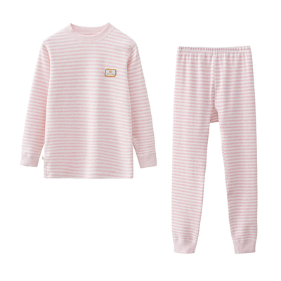 彩棉低领女童内衣套装秋冬睡衣男童宝宝儿童秋衣秋裤纯棉线衣线裤