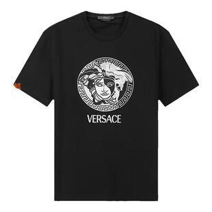 VERSACE 男士美杜莎刺绣圆领短袖T恤 1006984 1A04967