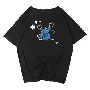 星际宝贝Stitch史迪奇仔动漫T恤短袖男女纯棉半袖衫体恤夏装衣服