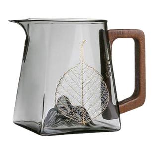 公道杯茶海侧把式高档轻奢加厚家用耐高温玻璃茶具泡茶分茶器茶杯