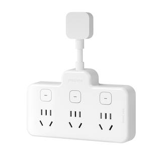 飞利浦插座面板一转二三扩展多孔功能转换器插排接线板插宿舍家用