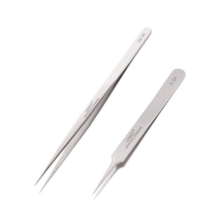 LOMOT无磁不锈钢镊子尖头弯头圆头夹子精密仪器仪表维修工具套装