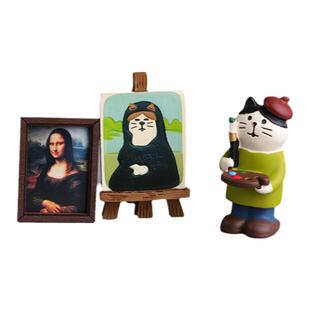 遇见丨蒙娜丽莎艺术小油画软萌治愈桌面摆件迷你饰品伴手礼送女生