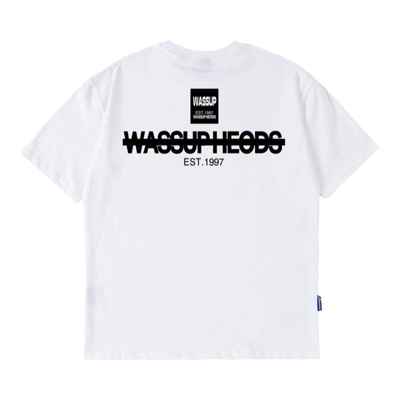 WASSUP方块字母T恤短袖男