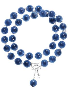 天然糖心玛瑙克莱因蓝双层手串