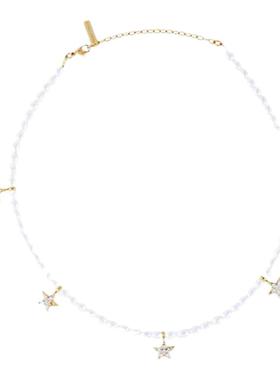 天然米粒珍珠星星项链