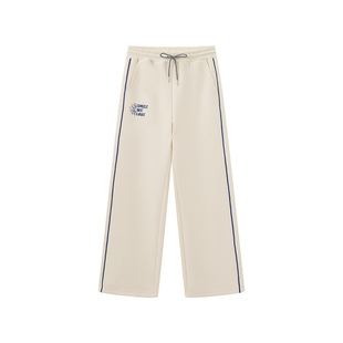 wigglewiggle26年春秋韩系个性字母logo印花针织长裤阔腿裤女