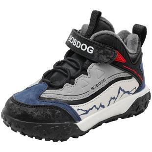 巴布豆童鞋男童鞋子2025新款冬季男款冬鞋加绒加厚男孩儿童运动鞋