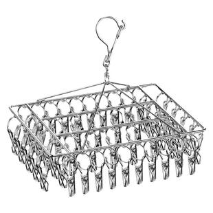 宿舍晒袜子神器不锈钢学生凉晾衣架多夹子内衣挂钩防风婴儿多功能