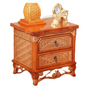 纳雅斯藤床头柜 藤木床头柜 实木床头柜 藤编藤艺床头柜 真藤