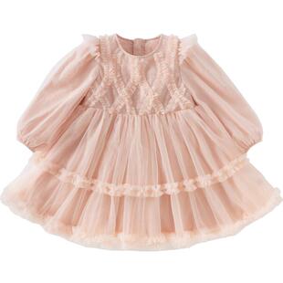 戴维贝拉儿童连衣裙2026女童新款网纱公主裙女宝宝洋气春装裙子