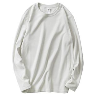 2025秋冬加绒保暖打底衫男秋冬纯色内搭圆领加厚双面德绒长袖T恤