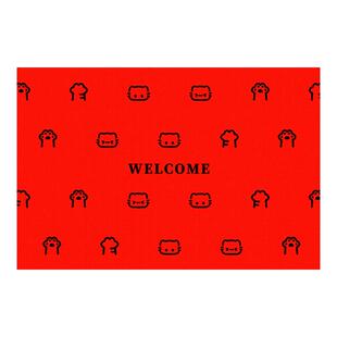 可裁剪入户门地垫2026新款高级红色丝圈免洗进门口脚垫子室外室内