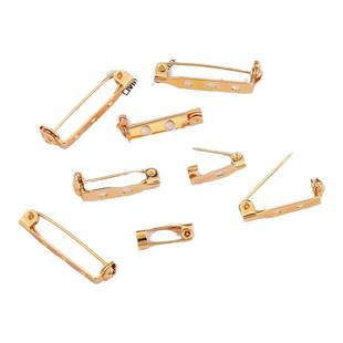 18K包金保色铜制单孔别针固定针DIY手工材料胸花胸针扣针饰品配件