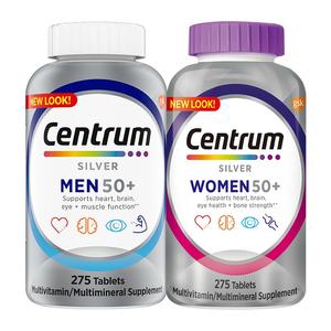 【自营】父母健康善存50岁+男女中老年275粒*2VC银维生素B矿物质